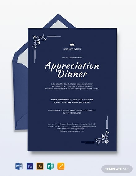 appreciation dinner invitation template 440x570
