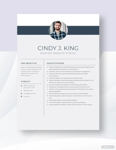 assistant manager in retail resume template