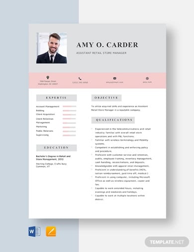 assistant retail store manager resume template