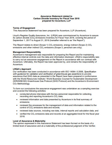 22+ Assurance Statement Templates in PDF | DOC