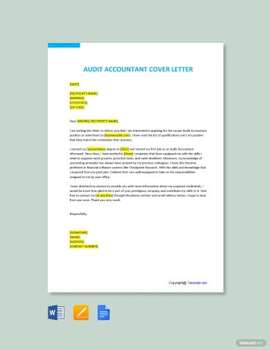audit accountant cover letter template