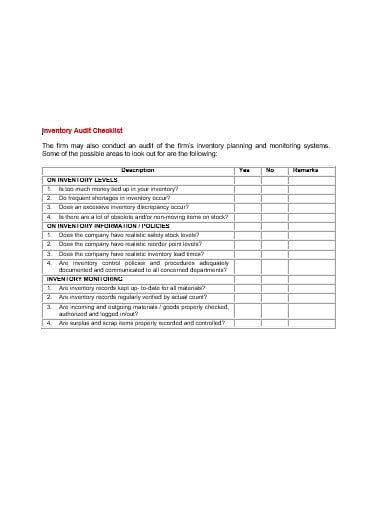 audit-inventory-checklist-template