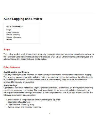 audit log review policy
