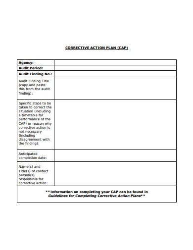 11+ Audit Corrective Action Plan Templates in MS Word| Excel | PDF ...