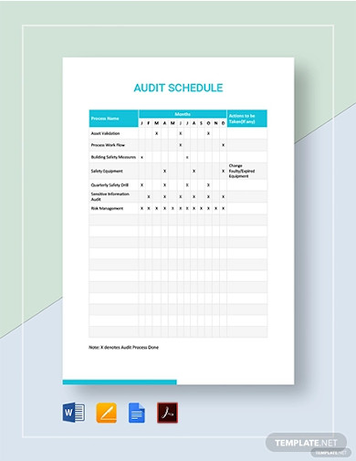 11+ Audit Schedule Templates in PDF | Word | Google Docs | Pages