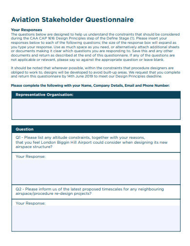 aviation-stakeholder-questionnaire-template