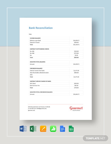 bank reconciliation template1