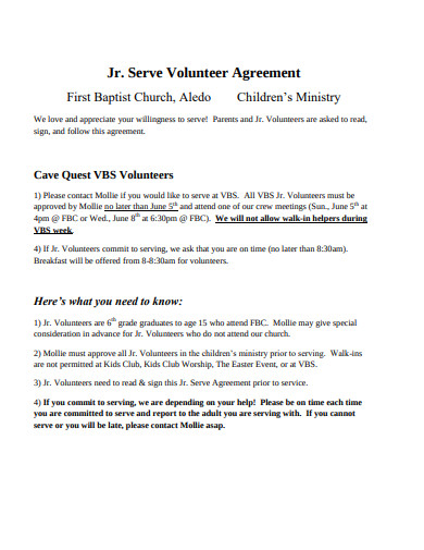 baptist-church-volunteer-agreement
