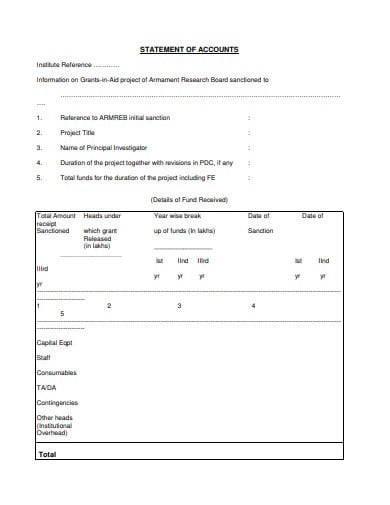 basic account statement template