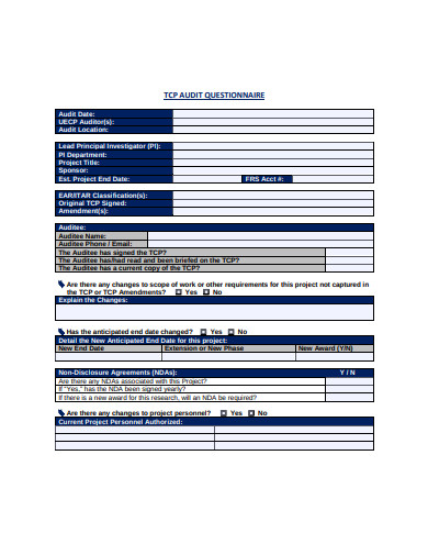 24+ Audit Questionnaire Templates - PDF; DOC | Free & Premium Templates