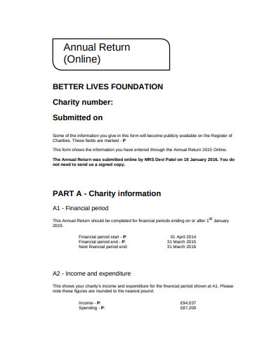 basic charity commission annual return