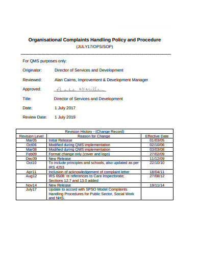 basic charity complaints handling policy template