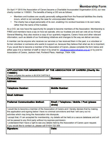 basic-charity-membership-application-form