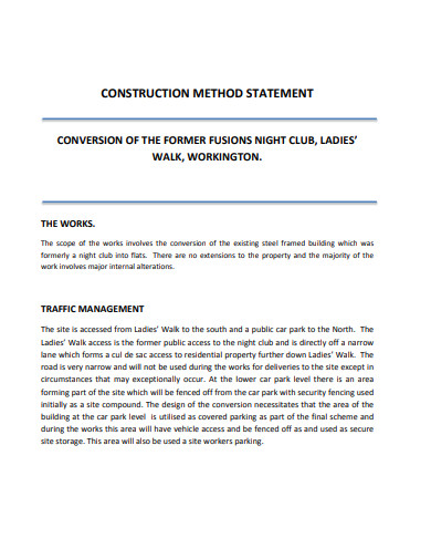 12+ FREE Construction Method Statement Templates in PDF