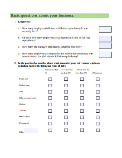 basic consumer questionnaire