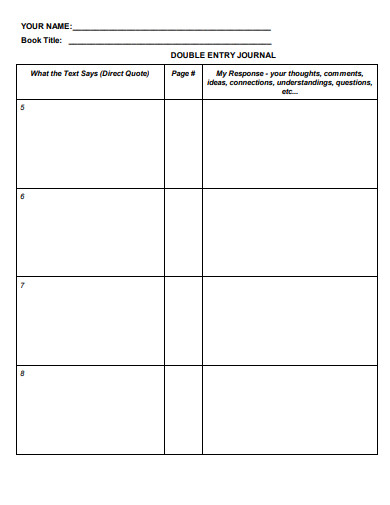 basic double entry journal template