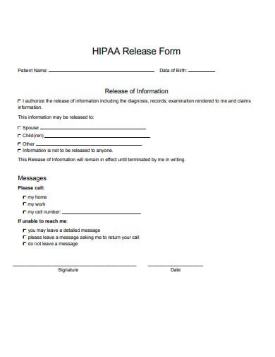 13 Hipaa Release Form Templates In Pdf Doc 1175