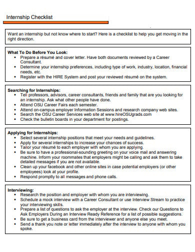basic-internship-interview-checklist-example