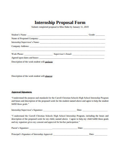 basic internship proposal form