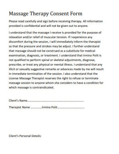 11 Massage Consent Form Templates In Doc Pdf 