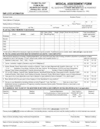 23+ Medical Assessment Form Templates - DOc, PDF