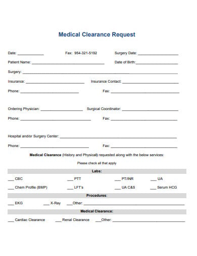 8-medical-clearance-request-form-templates-in-pdf