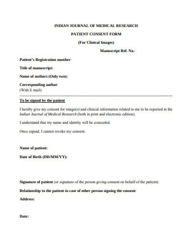 basic patient consent form template