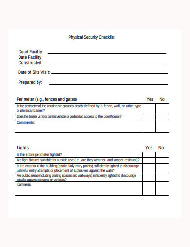 basic physical security checklist template