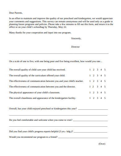 parent survey about homework