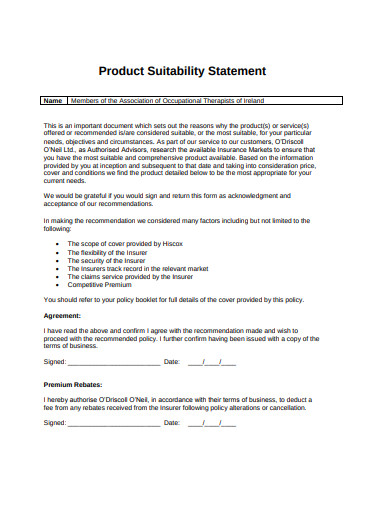 21 Suitability Statement Templates In DOC PDF