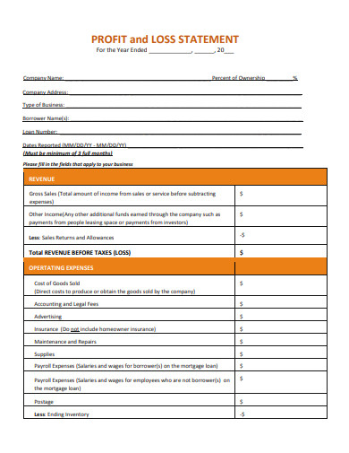 8+ Real Estate Profit and Loss Templates in PDF