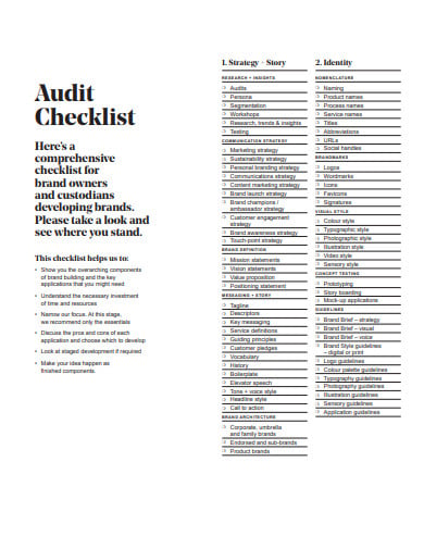 basic retail audit checklist