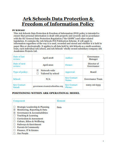 basic school data protection policy