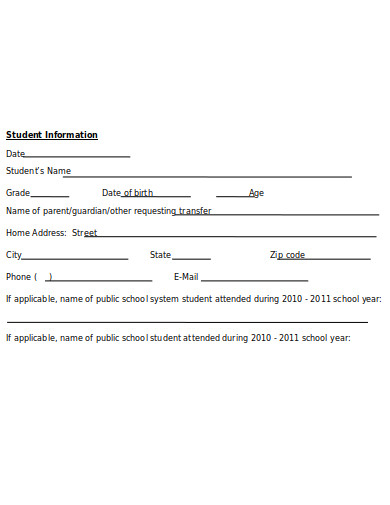 basic school transfer form