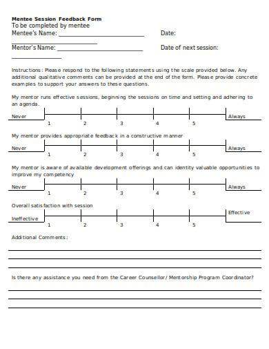 basic session feedback form template