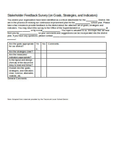 basic stakeholder feedback survey template