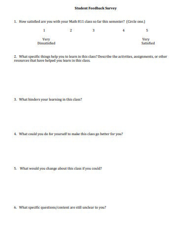 basic student feedback survey