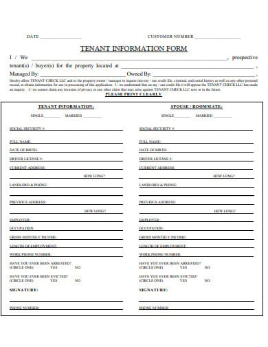 basic tenant information form