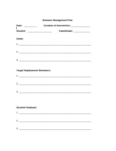 17+ Behaviour Management Plan Templates in PDF | DOC