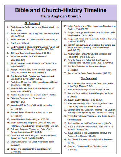 11 Church History Timeline Templates In PDF DOC