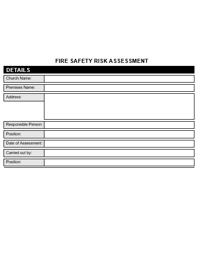 Risk Assessment Template For Churches