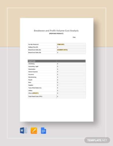 18+ Break Even Analysis Templates in Google Docs | Google | Sheets ...