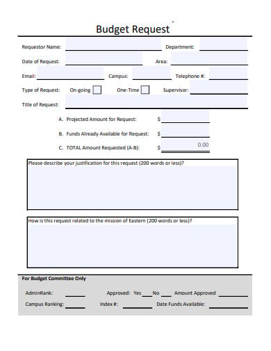budget request form in pdf