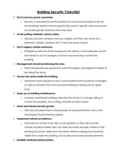 building-security-checklist-format
