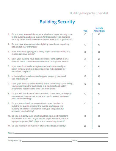 building-security-checklist-template