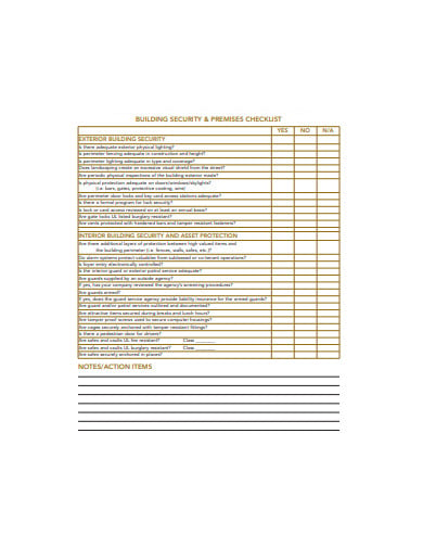 5 Building Security Checklist Templates In Pdf 0422