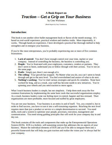 business book report template