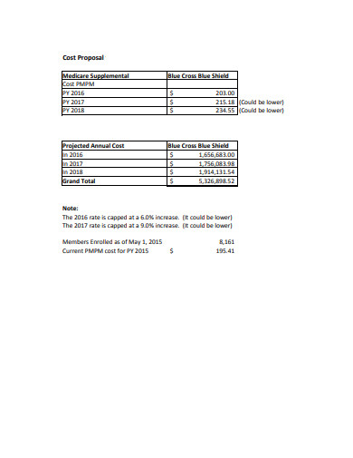 business cost proposal template