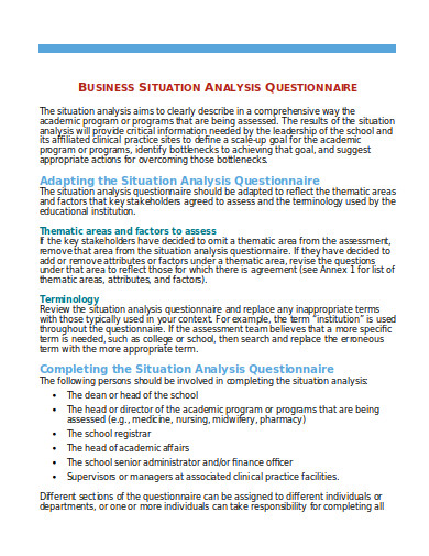 9 Business Analysis Questionnaire Templates In Pdf Ms Word Free And Premium Templates