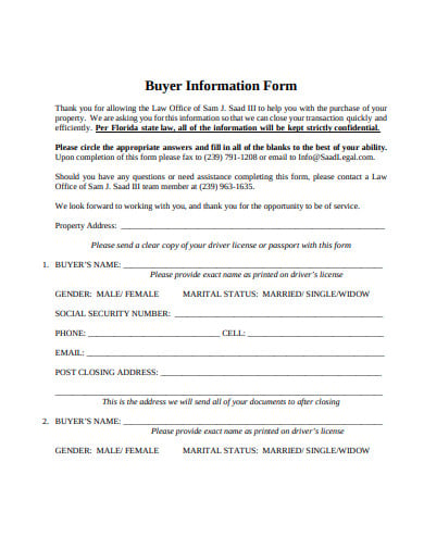 buyer-information-form-template